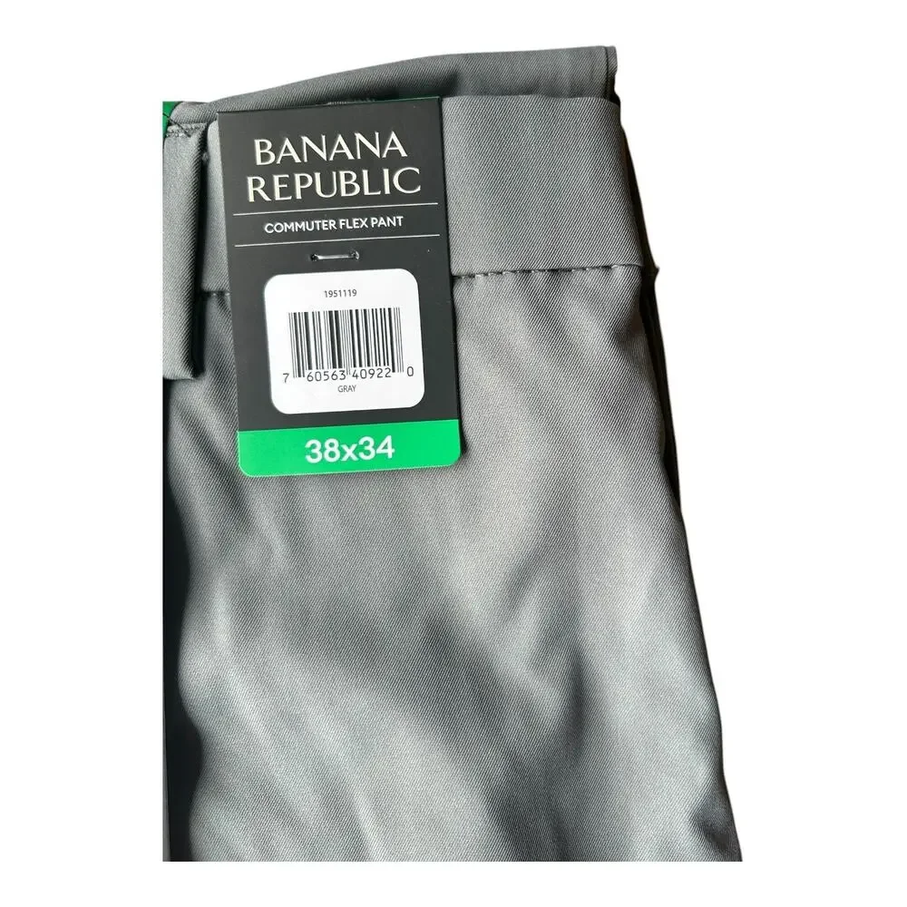 Banana Republic Men's Commuter Flex Pant Athletic Fit Gray Size 38x34